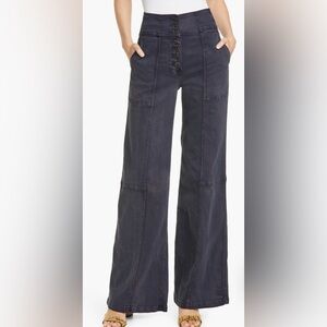 NWT Ulla Johnson Charcol Greer Jean Wide-Leg Jeans Size 2